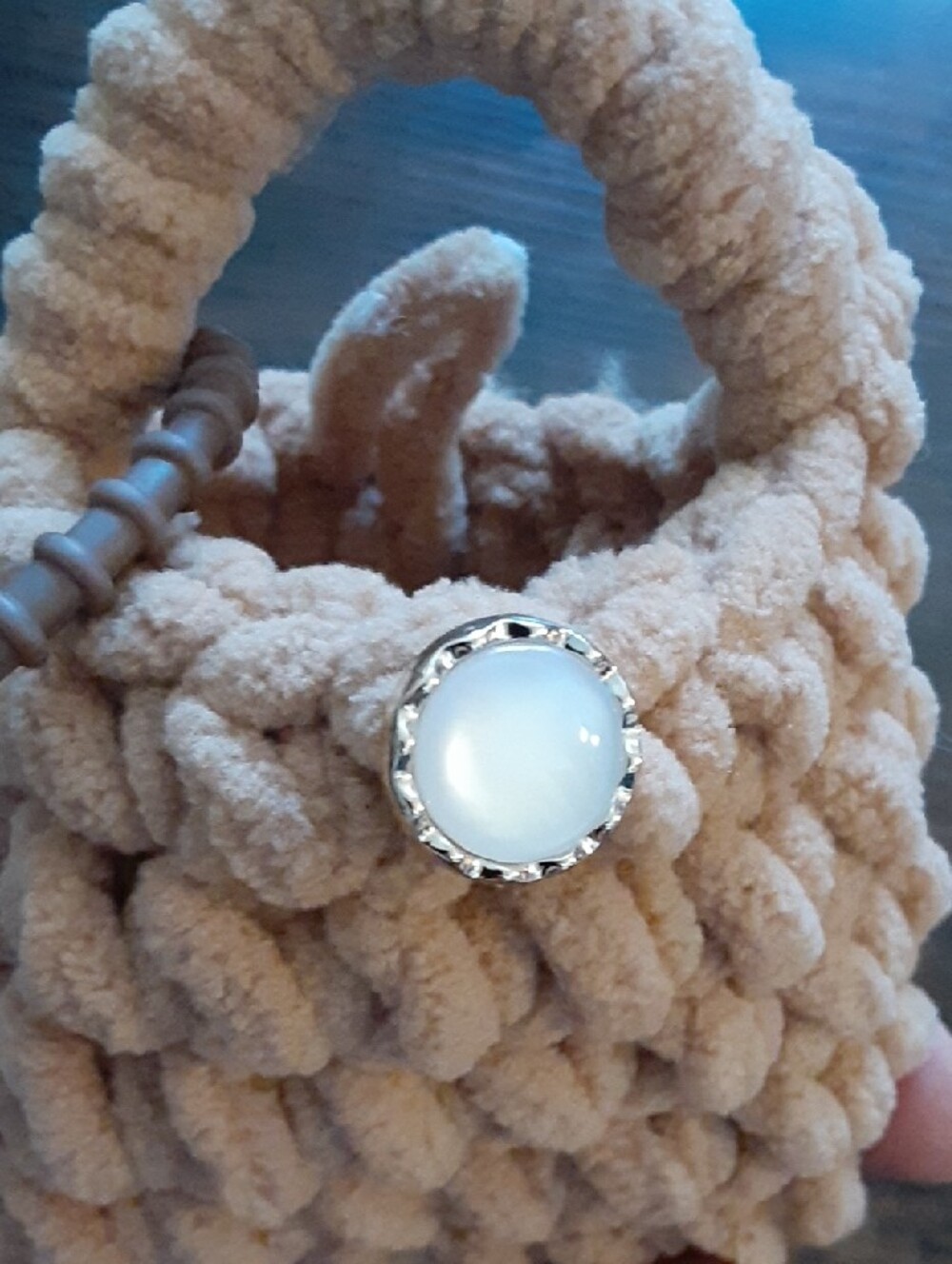 Crochet Beige And Brown Lion Bag Charm - Picture 5 of 6